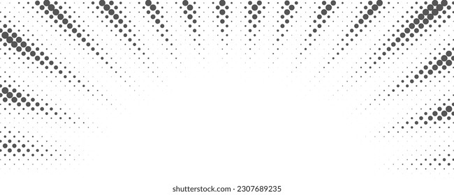 Sun rays halftone background. White and grey radial abstract comic pattern. Vector explosion abstract lines backdrop.
