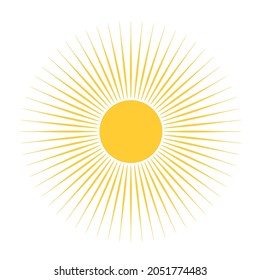 Sun rays hand drawn, linear drawing
