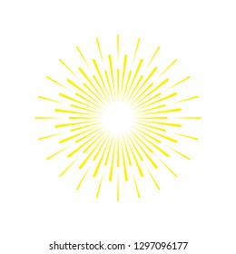 Sun rays hand drawn in vintage style. Linear design. Vector illustration. Eps10