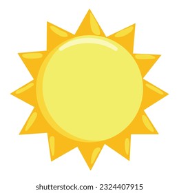 Sun with rays icon emoji flat vector on white background. Sun nature illustration