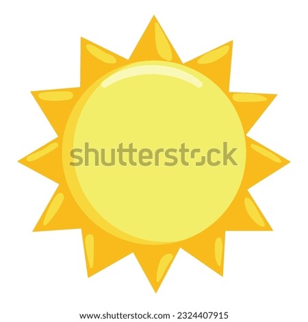 Sun with rays icon emoji flat vector on white background. Sun nature illustration