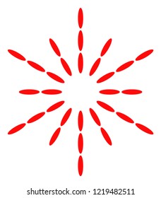 Sun rays icon on a white background. Isolated sun rays symbol with flat style.