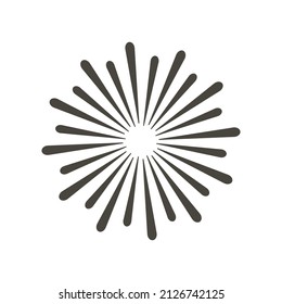 Sun rays icon, shine and burst line
