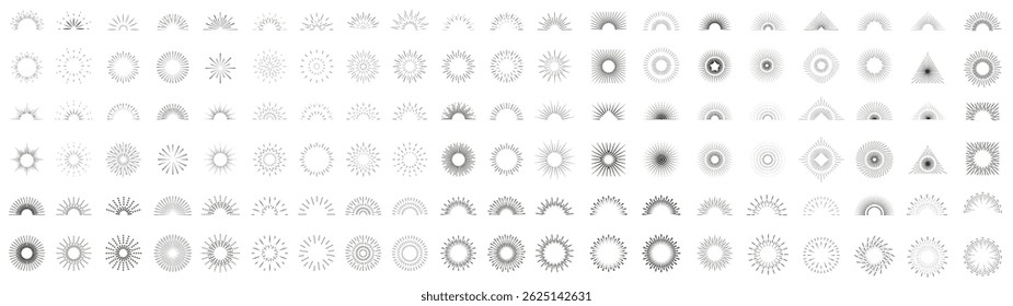 Sonnenstrahlen Symbol, Glanz und Berstlinie