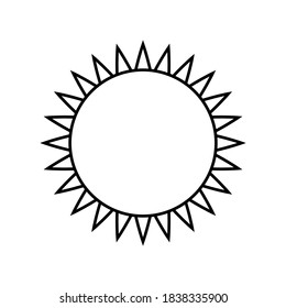 Sonne mit Strahlen Symbol. Ungewöhnliches Symbol