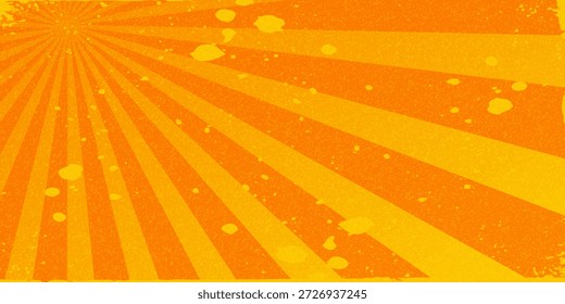 sun with rays illustration, old paper with stains.eps.10.
