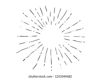 Sun rays images in Hand Drawing style.