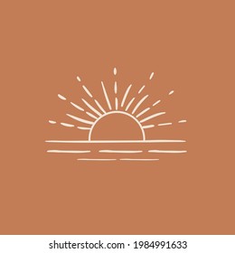 Imágenes de rayos solares. Estilo dibujado a mano. Ilustración vectorial.	