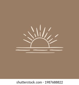 Sun rays images. Hand drawn style. Vector illustration.	