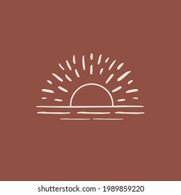 Sun rays images. Hand drawn style. Vector illustration.	
