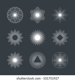Sun rays, light beams, sunburst
