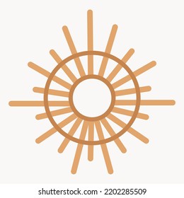 Sun with rays line icon design. Vector illustration