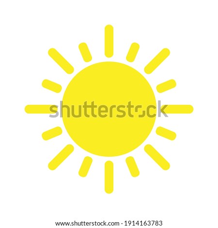Sun with rays line icon design. Vector illustration
