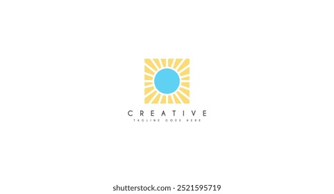 Sun rays Logo design vector illustration.