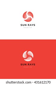 Sun rays logo template.
