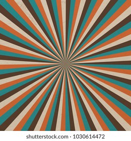 Sun rays, old paper with stains background - Vector