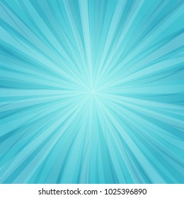 Sun rays on blue background for design vector illustration.