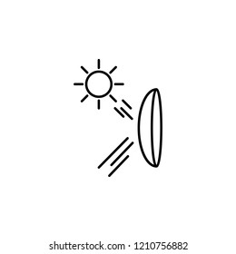 sun rays on eyes icon. Element of eye care icon for mobile concept and web apps. Thin lin sun rays on eyes icon can be used for web and mobile
