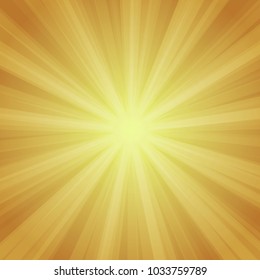 Sun rays on golden background for design vector illustration.