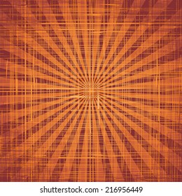 Sun with rays on grunge cloth texture. Vector illustration