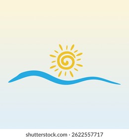Marca del logotipo de Sun Rays on Island