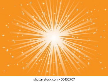 Sun rays  on orange