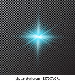 Sun rays on transparent background. Lens flare. Light effect. Vector illustration. - Векторная графика