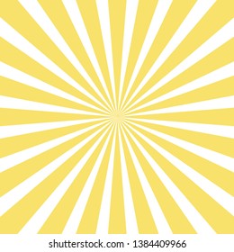 sun and rays on yellow background.