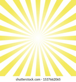 sun and rays on yellow background.