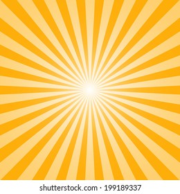 sun and rays on yellow background. vector illustration eps10