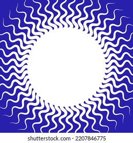 Sun with rays pattern in square. Vector illustration