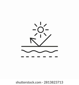 sun rays reflecting skin icon sign vector