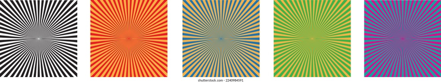 Sun rays. Retro sunburst background. Vector illustration