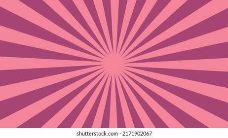 Sun rays Retro vintage style on pink background, Sunburst Pattern Background. Rays. Summer Banner Vector illustration