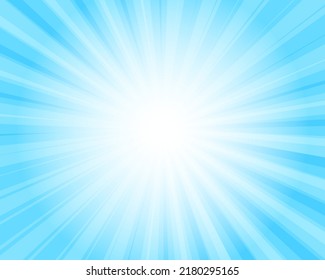 Sun rays retro vintage style on blue background, Sunburst pattern background. Rays. Summer banner vector illustration. Abstract sunburst wallpaper for template business social media advertising.