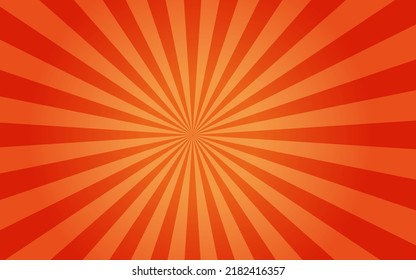 Sun rays retro vintage style on orange background, Sunburst pattern background. Rays. Summer banner vector illustration. Abstract sunburst wallpaper for template business social media advertising.