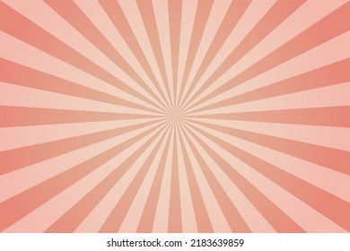 Sun rays retro vintage style on pink background, Sunburst pattern background. Rays. Comic banner vector illustration. Abstract sunburst wallpaper for template business social media advertising.
