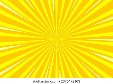 Sun rays Retro vintage style on yellow background, Sunburst Pattern Background. Rays. Summer Banner Vector illustration