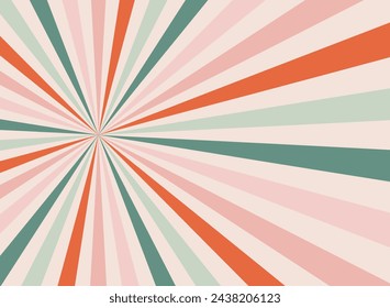 Rayos del sol Estilo vintage retro, fondo del patrón de la explosión del sol. Rayos. Ilustración vectorial de banner de verano