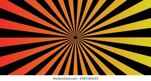 Sun rays Retro vintage style on yellow,chocklet background, Sunburst Pattern Background. Rays. Summer Banner Vector