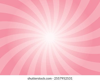 Sun rays retro vintage style salon pink color background. Abstract swirl sunburst pattern background. Rays backdrop. Summer banner vector illustration.