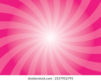 Sun rays retro vintage style rose color background. Abstract swirl sunburst pattern background. Rays backdrop. Summer banner vector illustration.