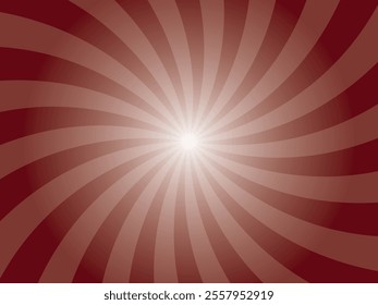 Sun rays retro vintage style rosewood color background. Abstract swirl sunburst pattern background. Rays backdrop. Summer banner vector illustration.