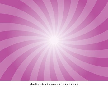 Sun rays retro vintage style fuchsia background. Abstract swirl sunburst pattern background. Rays backdrop. Summer banner vector illustration.