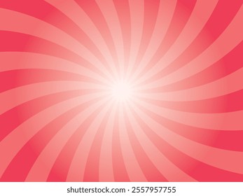 Sun rays retro vintage style flamingo pink color background. Abstract swirl sunburst pattern background. Rays backdrop. Summer banner vector illustration.