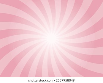 Sun rays retro vintage style Chantilly pink background. Abstract swirl sunburst pattern background. Rays backdrop. Summer banner vector illustration.