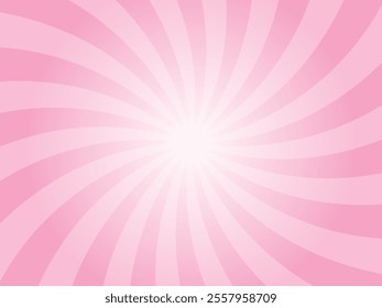 Sun rays retro vintage style carnation pink background. Abstract swirl sunburst pattern background. Rays backdrop. Summer banner vector illustration.