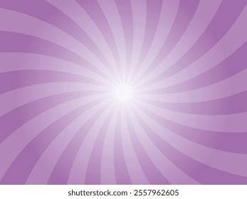 Sun rays retro vintage style sunset purple background. Abstract swirl sunburst pattern background. Rays backdrop. Summer banner vector illustration.