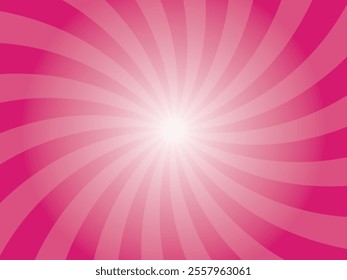 Sun rays retro vintage style purple pizzazz color background. Abstract swirl sunburst pattern background. Rays backdrop. Summer banner vector illustration.