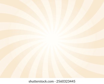 Sun rays retro vintage style champagne yellow background. Swirl sunburst pattern background. Rays backdrop. Summer banner vector illustration.	